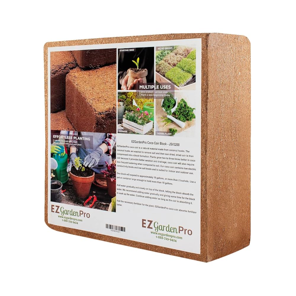 Amazon.com : EZGardenPro Compressed Coco Coir Brick (650